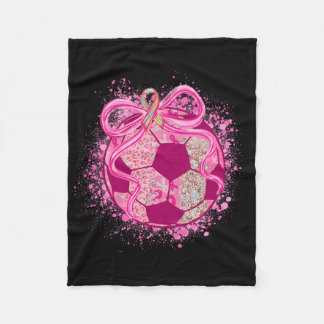 Couverture Polaire Soccer Coquette Bow Breast Cancer Awareness Pink R