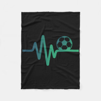 Couverture Polaire Soccer Heartbeat Line Footll Love Gift 