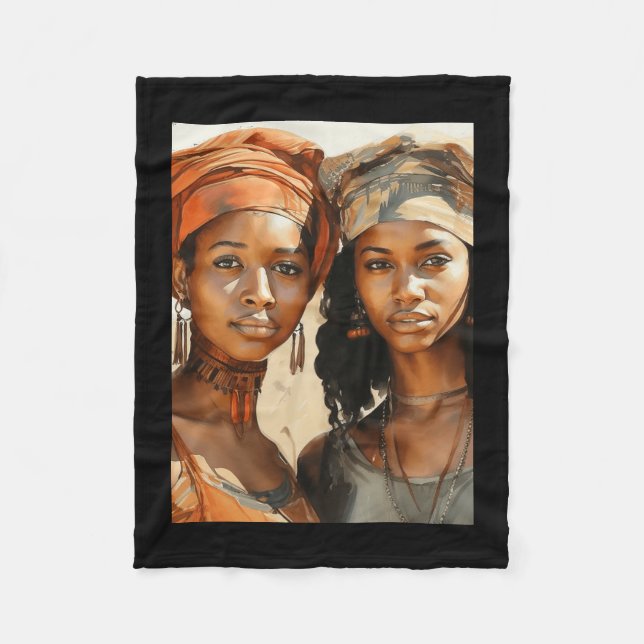 Couverture Polaire Soeurs Du Soleil - Deux Femmes Africaines Qui Pose (Devant)