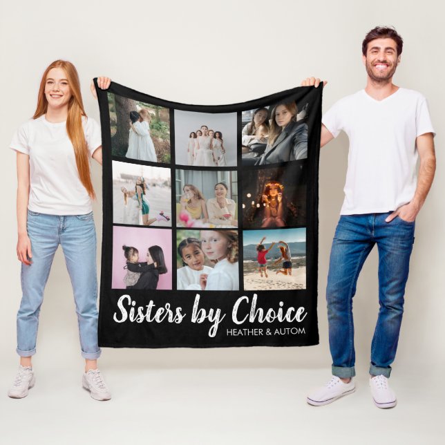Couverture Polaire Soeurs Par Choix Photo Collage Meilleur Ami Person (En situation)