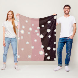 Couverture Polaire Soft Abstract Waves & Bubbles – Modern Minimalist