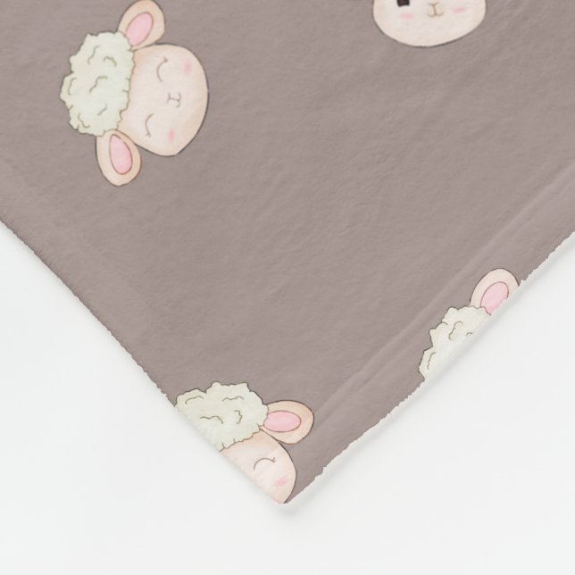 Couverture Polaire Soft Neutral Sheep Baby Blanket - Cute Nursery (Coin)