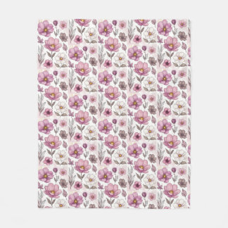 Couverture Polaire Soft Pastel Anemone Floral Collection