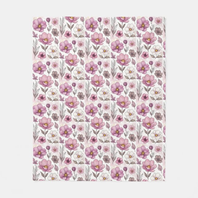 Couverture Polaire Soft Pastel Anemone Floral Collection (Devant)