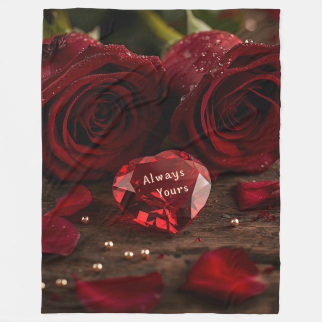 Couverture Polaire Soft Red Rose Cozy Romantic Valentine Plush  (Devant)