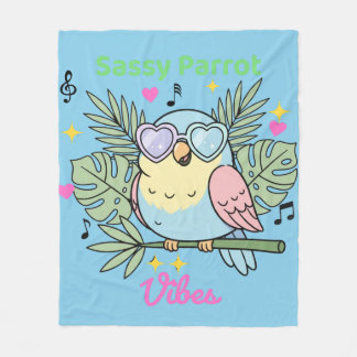 Couverture Polaire Soft Tropical "Sassy Parrot Vibes" Coeur Sunglass