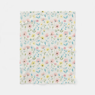 Couverture Polaire soft watercolor meadow blossoms