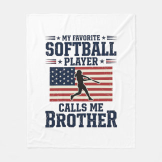 Couverture Polaire Softball Brother Patriotic Vintage Engraving Shirt