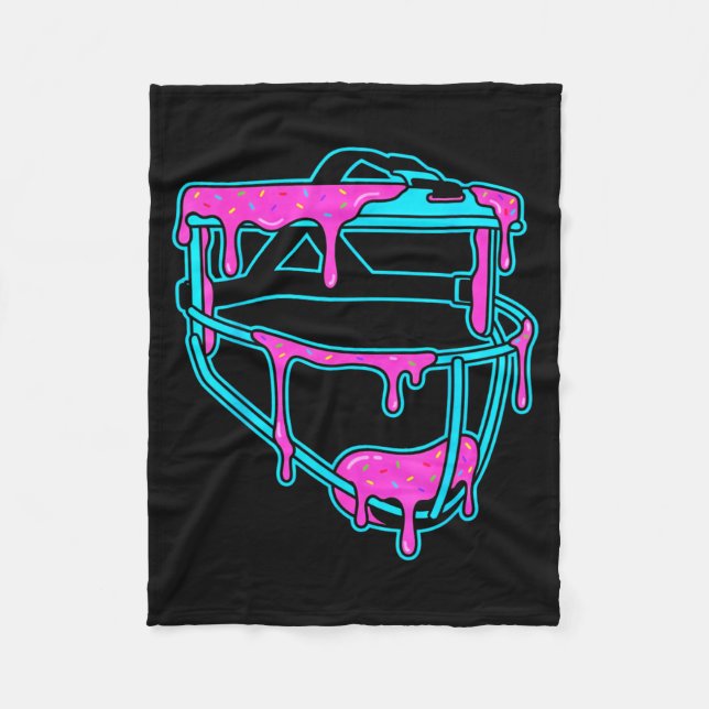 Couverture Polaire Softball Catcher Drip Ice Cream Mask Sprinkles Gam (Devant)
