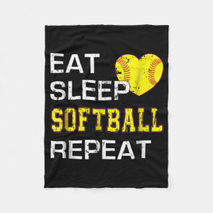 Couverture Polaire Softball Eat Sleep Softball Répétition