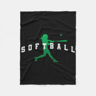Couverture Polaire Softball Green Team Player Varsity Text 
