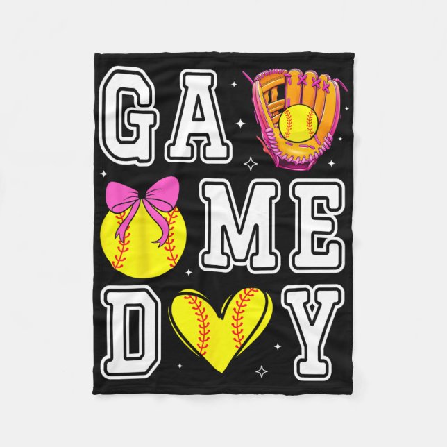 Couverture Polaire Softll Coquette Bow Softll Mom Game Day Softll Mam (Devant)