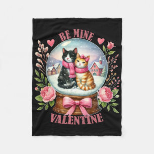 Couverture Polaire Sois Mienne Saint-Valentin Chat Mignon Boule à Nei