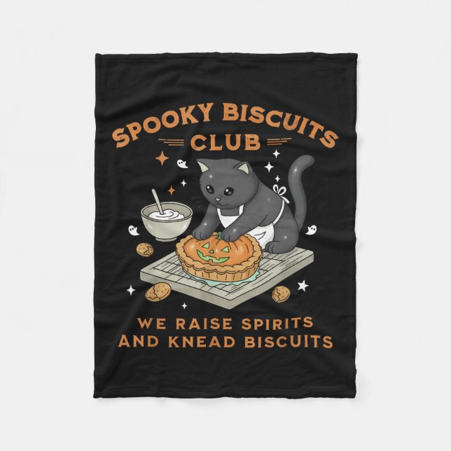 Couverture Polaire Soky Biscuits Club Chat noir Citrouille Halloween  (Devant)
