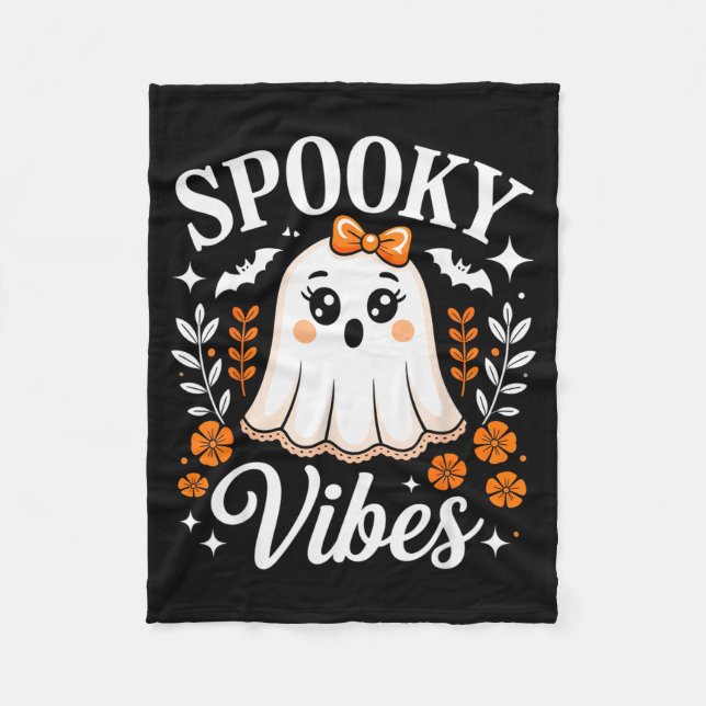 Couverture Polaire Soky Vibes Ghost Retro Groovy Halloween Women Girl (Devant)