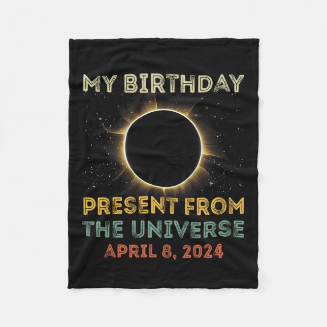 Couverture Polaire Solar Eclipse 2024 Anniversaire présent 4.8.24 Tot (Devant)