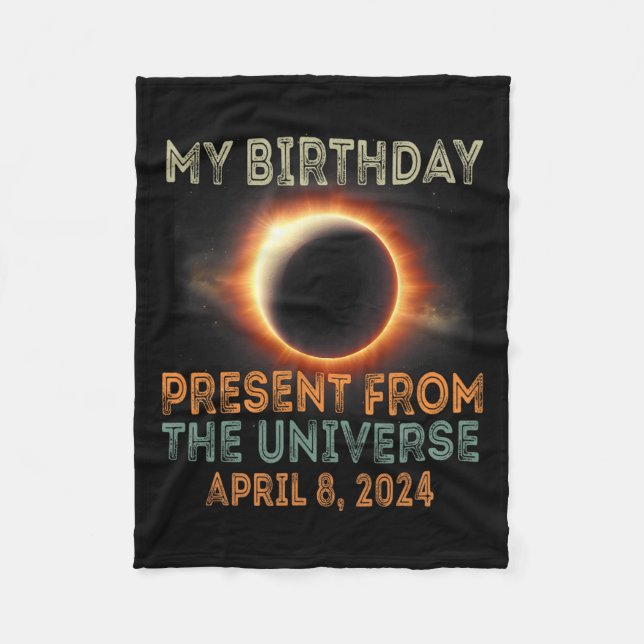 Couverture Polaire Solar Eclipse 2024 Anniversaire présent 4.8.24 Tot (Devant)