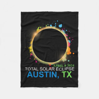 Couverture Polaire Solar Eclipse 2024 Austin Texas Colorful Totality