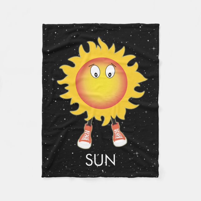 Couverture Polaire Soleil et étoiles dans l'espace (Devant)