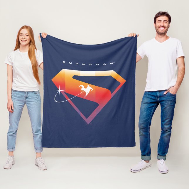 Couverture Polaire Soleil Tourner Superman Shield (En situation)