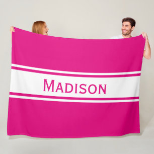 Couverture Polaire Solide Rose Chaud Blancs Nom moderne