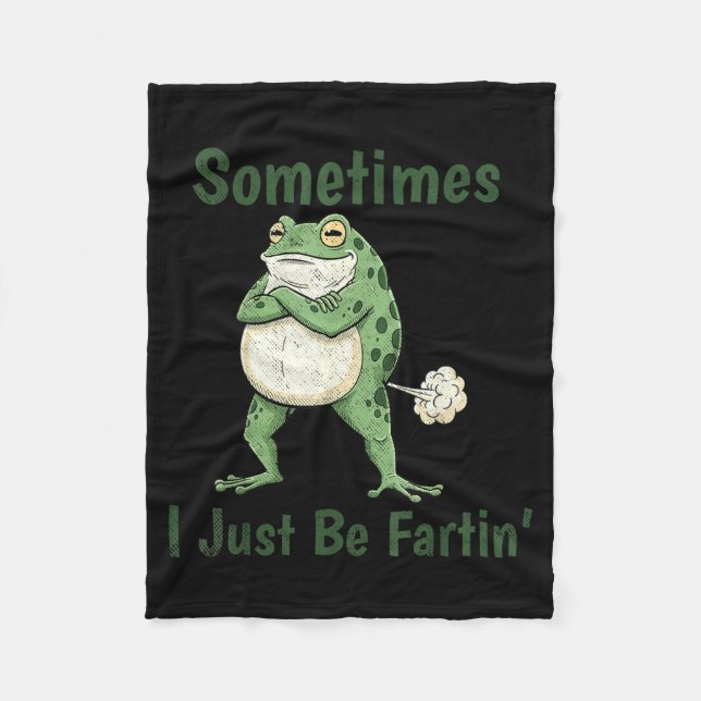 Couverture Polaire Sometimes I Just Be Farting Funny Frog Meme Funny  (Devant)