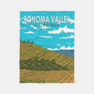 Couverture Polaire Sonoma Valley California Travel Art Vintage