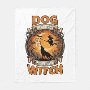 Couverture Polaire Sorcière de nuit de jour de chien Halloween Loup L