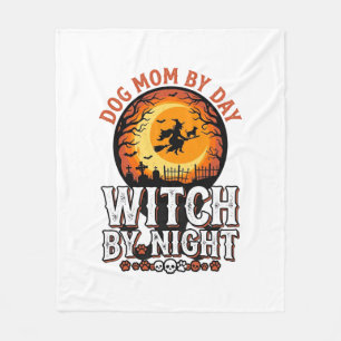 Couverture Polaire Sorcière de nuit Maman Chien Vintage T-shirt Hallo
