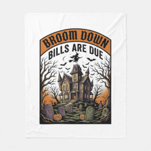 Couverture Polaire sorcière de ramasseur de facture d'Halloween balai