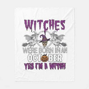 Couverture Polaire Sorcières Octobre Halloween Crâne Chapeau de Sorci