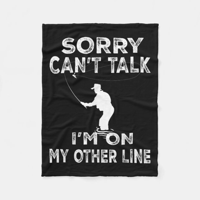 Couverture Polaire Sorry Can't Talk I'm On Another Line - Funny Fishi (Devant)
