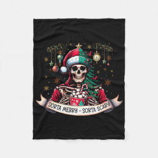 Couverture Polaire Sorta Merry Sorta Scary Skeleton Hot Cocoa Christm