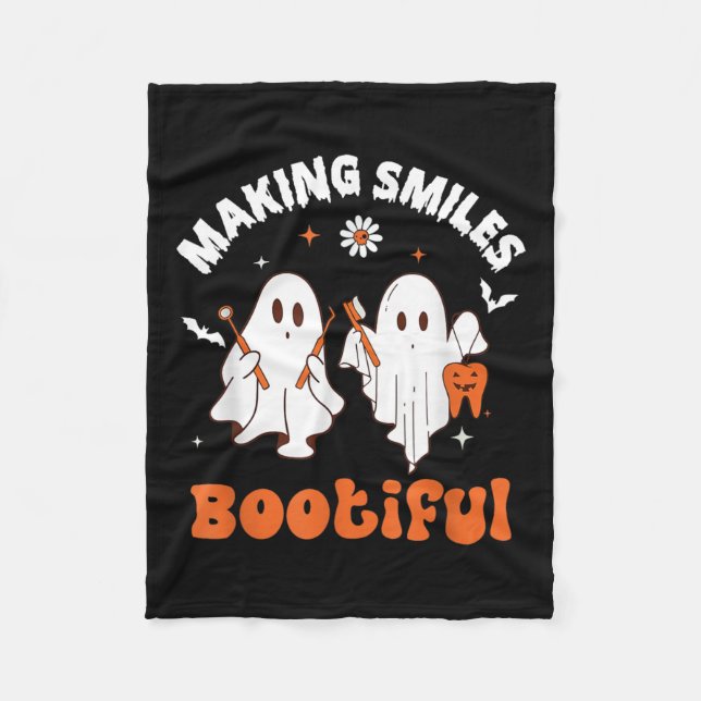 Couverture Polaire Sourires Botiful Ghost Dentist Dent Halloween Dent (Devant)