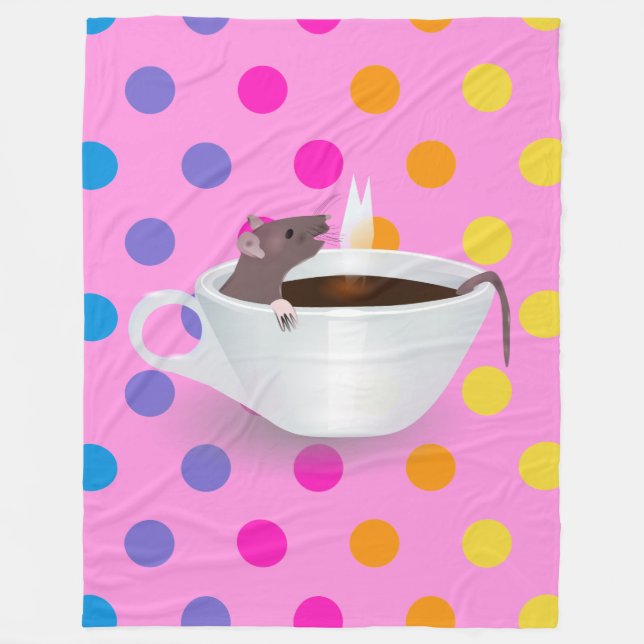 Couverture Polaire souris à café (Devant)