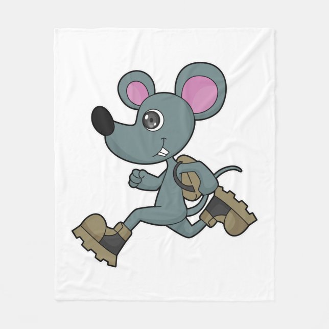 Couverture Polaire Souris comme coureur avec sac à dos (Devant)