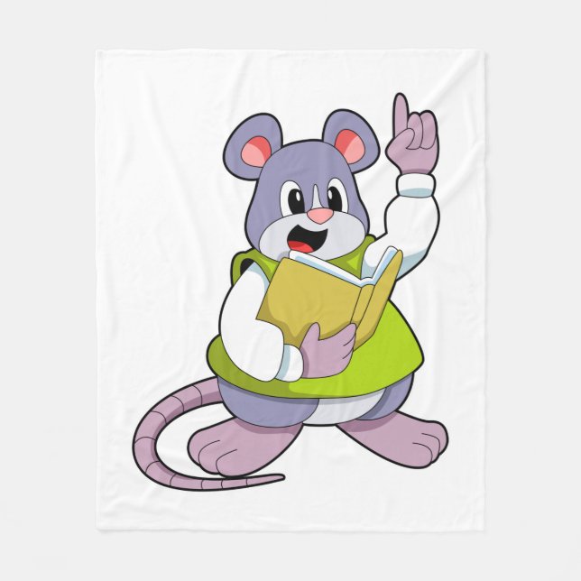 Couverture Polaire Souris comme enseignant avec livre (Devant)