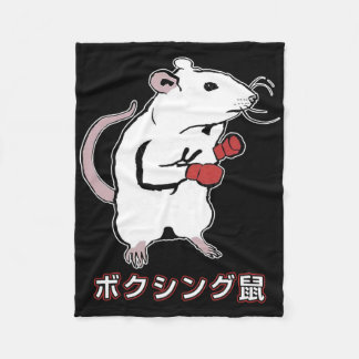 Couverture Polaire Souris de boxe drôle japonais