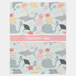 Couverture Polaire Sous le Motif Sea Friends
