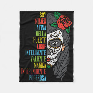 Couverture Polaire Soy Mujer Latina Crâne à sucre Femmes Cinco De May