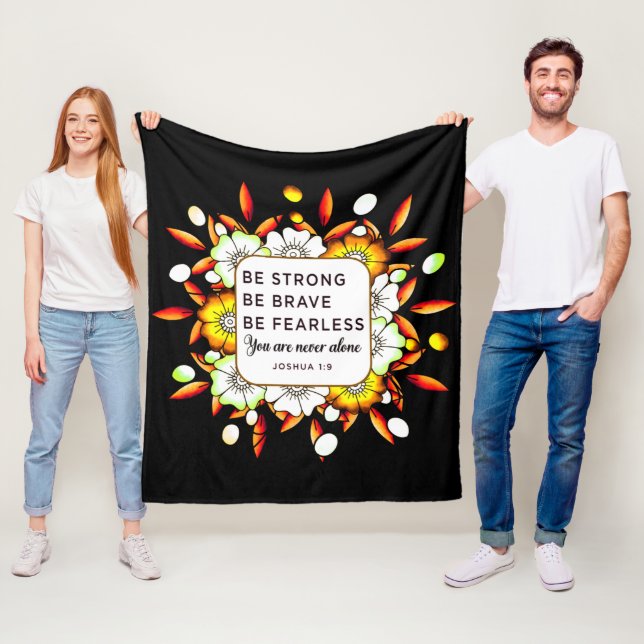 Couverture Polaire Soyez fort courageux sans peur - Bible Verse (En situation)