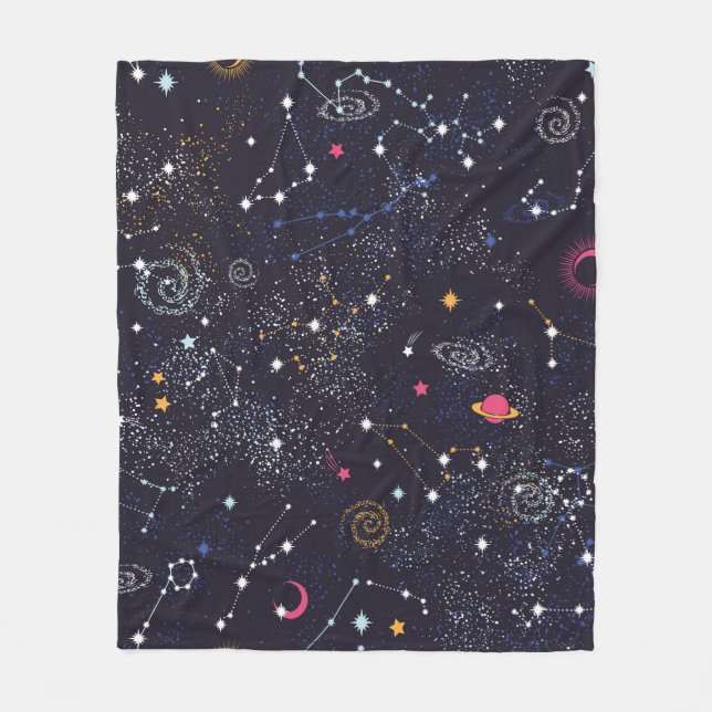 Couverture Polaire Space Galaxy constellation sans couture motif (Devant)