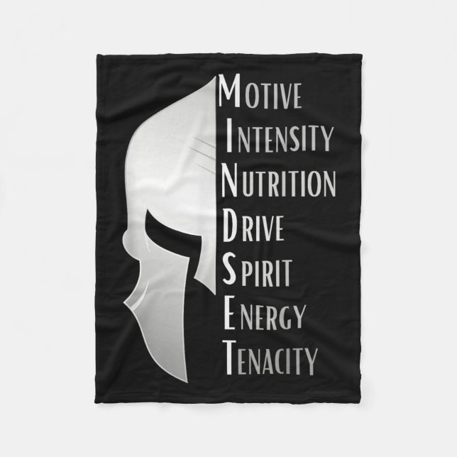 Couverture Polaire Spartan Mindset Motivational Insrational Quote Gra (Devant)