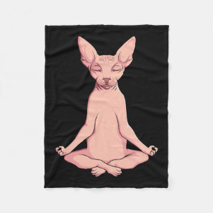 Couverture Polaire Sphynx Chat Yoga Médaille Éleveur Hairless Animaux
