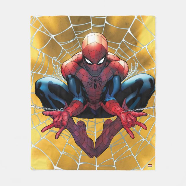 Couverture Polaire Spider-Man | Assis Dans Un Web (Devant)