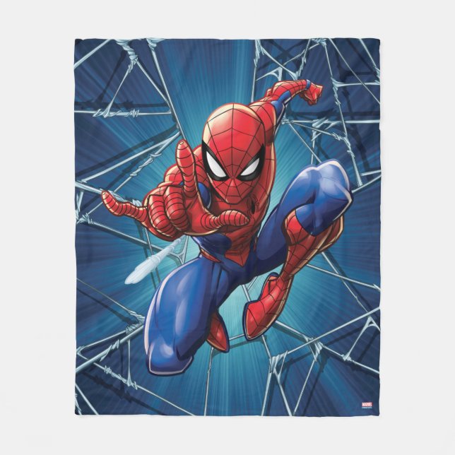 Couverture Polaire Spider-Man | Leap de tir sur le Web (Devant)