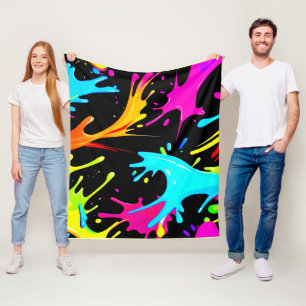 Couverture Polaire Splash couleur : Art Abstrait