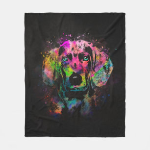 Couverture Polaire Splash de couleur chiot de Weimaraner