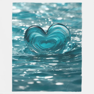 Couverture Polaire "Splash en forme de coeur"