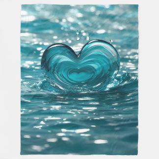 Couverture Polaire "Splash en forme de coeur"
